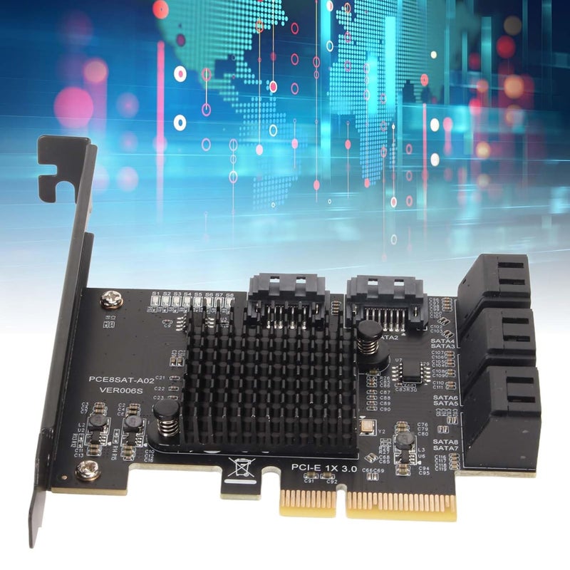Ashata Controller PCI Express Expansion Card, SATA Card 8 Port Support Hot Swappable Boot System, Disk PCIE to SATA 3.0 Expansion Board with Short Baffle for - Image 5